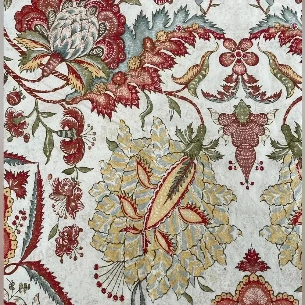 Pottery Barn Floral Duvet King With 2 Standard Shams- Red Blue Floral, EUC